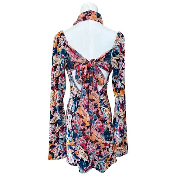 For Love & Lemons Blake Mini Dress Floral Cutout M - Picture 6 of 14